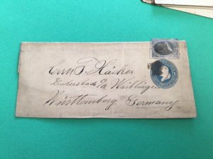 United States early piece  to Wurttemberg Germany Newspaper Wrapper A12253