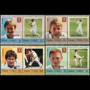 TUVALU-NIUTAO 1985 - Scott# 21-4 Cricket Spec. Set of 8 NH