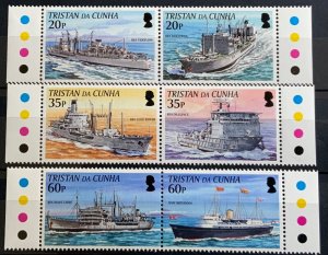 TRISTAN DA CUHNA 2003 ROYAL NAVY SHIPS SG787/792 UNMOUNTED MINT