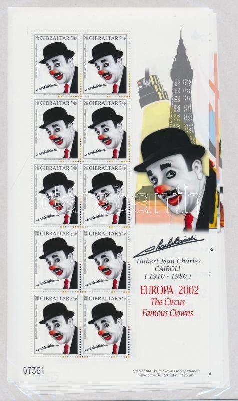 Gibraltar stamp Europe: Circus-clowns mini sheet set MNH 2002 WS101282