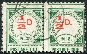 New Zealand 1900 ½d vermilion & green Postage Due No stop after D SGD9a used