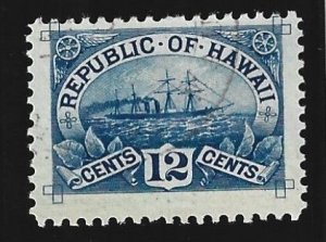 HAWAII Scott #78 Used 12c S.S. Arawa 2021 CV $20.00