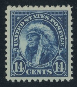 USA 565 - 14 cent American Indian Flat Plate - XF Mint never hinged