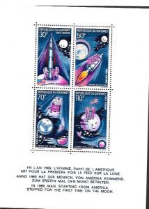 Dahomey C118 Air Mail MNH Miniture sheet - 4 stamps - Moon Landing