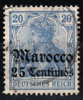 Germany Offices In Morocco #36 F-VF Used  CV $7.50 (X8202)