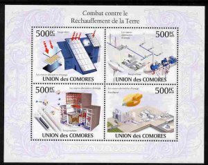 COMORO IS - 2009 - Fight Against Global Warming - Perf 4v Sheet - MNH