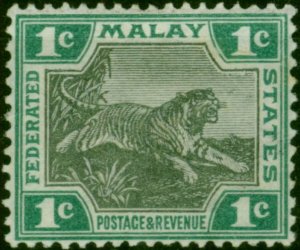 Fed of Malay States 1900 1c Black & Green SG15 Fine MM