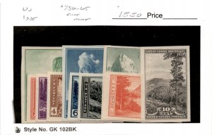 United States Postage Stamp, #756-765 Mint Set, 1935 National Parks (AF)