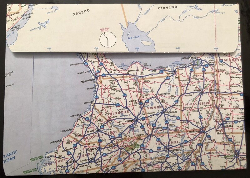 RAILROAD STATIONS 2023 FDC HAND CRAFTED CACHET 4 East Coast stamps Atlas Map