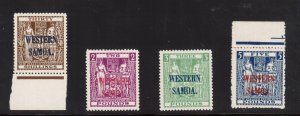 Samoa #199 - #202 (SG #211 - #214) VF/NH Wiggins Teape Paper NZ & Star