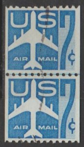 U.S. Scott #C52 Airmail Stamp - Used Line Pair