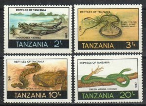 Tanzania Stamp 369-372  - Snakes and Crocodiles