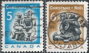 Canada 488-489 (used) 5c & 6c Christmas: carvings (1968)