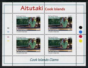 Cook Islands - Aitutaki 2013 Clams #2 perf sheetlet conta...