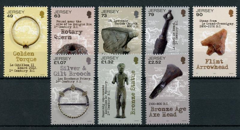 Jersey 2017 MNH Ancient Artefacts 8v Set History & Archaeology Stamps