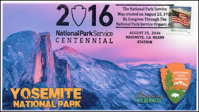 16-396, 2016, Yosemite NP, National Park Centennial, Pictorial Cancel