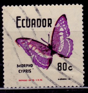 Ecuador, 1970, Blue Butterfly, 80c, used