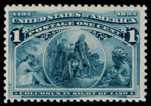 US #230 Columbus in Sight of Land; MNH