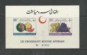Afghanistan Scott catalogue #522-531 Imperf Note Mint NH Souvenir Sheet