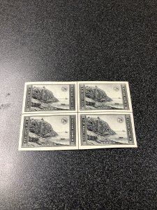 US 762 Acadia 7C Centerline Block Of 4 Mint Never Hinged SUPERBFull Original Gum 