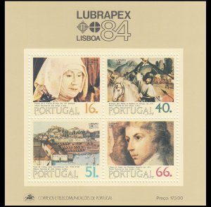 PORTUGAL - 1984 LUBRAPEX '84 / PAINTINGS - MINIATURE SHEET MNH