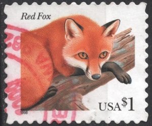 SC#3036 $1.00 Red Fox Single (1998) Used