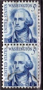 USA; 1965: Sc. # 1283: Original Dark Blue Used Single Se-Tenant Stamps