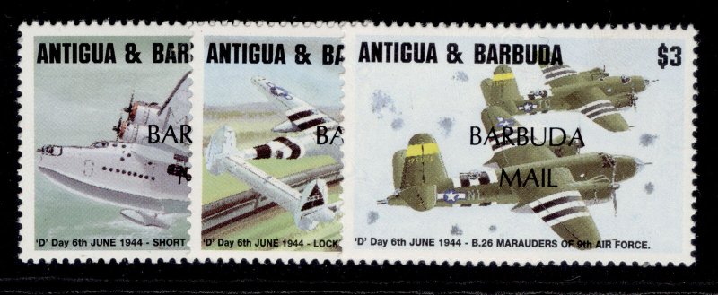 BARBUDA QEII SG1658-1660, complete set, NH MINT. Cat £27.