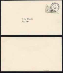 Cayman Islands 1963 1d BISECT 1/2d rate on local cover HELL MY 27 63 postmark