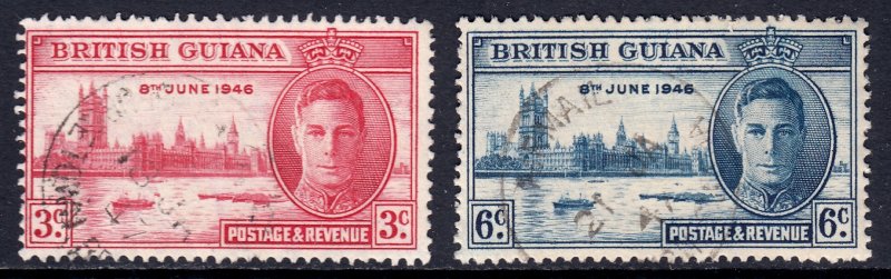 British Guiana - Scott #242-243 - Used - SCV $1.40