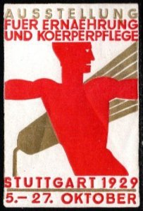 1929 Embossed German Poster Stamp Exhibition Of Nutrition And Body Care