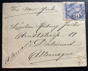 1898 Mexico City Mexico Cover To Dortmund Germany Via New York