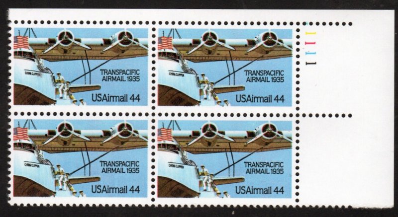 SC# C115 - (44c) - Transpacific Airmail - MNH Plate Block/4 - UR # 1111