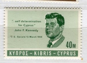 CYPRUS; 1965 early Kennedy Memorial issue MINT MNH unmounted 40M.