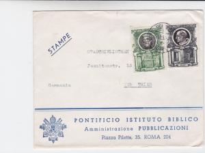 Vatican 195os Pontificio instituto Biblico stamps cover  R20257