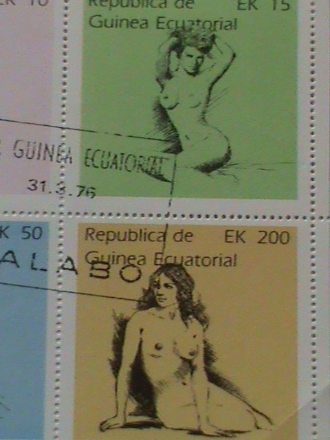 GUINEA EQUATORIAL  STAMP: THE SKATCH OF ARTS  CTO- MNH S/S. MOST DEMAND.