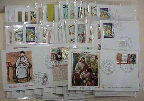 VATICAN FDC  45 DIFF. 1981-1987 CACHET UNADDRESSED