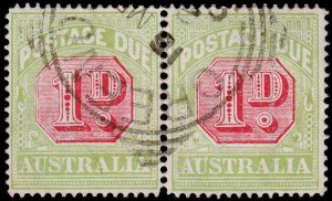 Australia Scott J51, perf. 14, Horz. Pair (1922) Used F-VF M