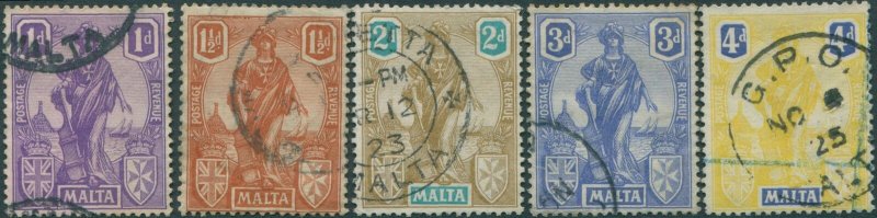 Malta 1922 SG126-132 emblamatic figure FU