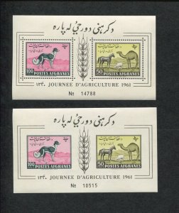 Lot of 6 Afghanistan Souvenir Stamp Sheets #492-493 Horse Sheep Camel Hound