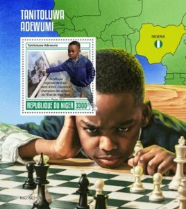 Niger - 2019 Chess Prodigy Adewumi - Stamp Souvenir Sheet - NIG190317b