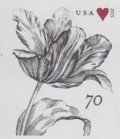 US 4960a Modern Imperf 70¢ Tulip Single