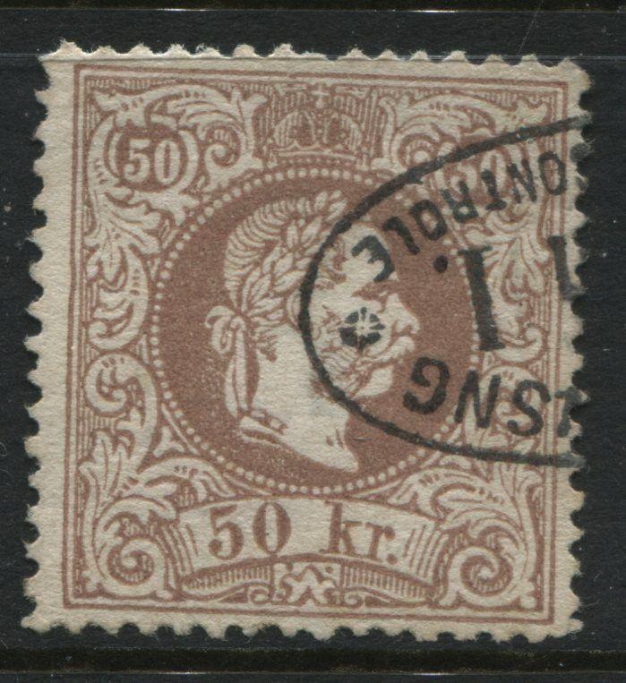 1867 Austria 50 kr brown Franz Josef CDS used