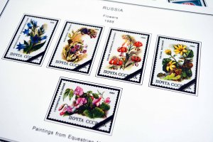 COLOR PRINTED RUSSIA 1984-1991 STAMP ALBUM PAGES (121 illustrated pages)