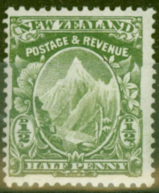 New Zealand 1907 1/2d Yellow-Green SG382 Fine Mtd Mint