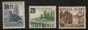 NORFOLK ISLAND SG37/9 1960 SURCHARGE SET MTD MINT