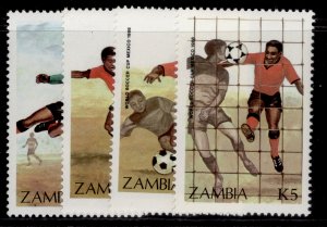 ZAMBIA QEII SG460-463, 1986 Mexico world cup set, LH MINT.