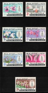 MALAYSIA-PENANG 1965 Orchids; Scott 67-73, SG 66-72; MNH