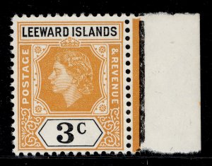 LEEWARD ISLANDS QEII SG129, 3c yellow-orange and black, NH MINT.