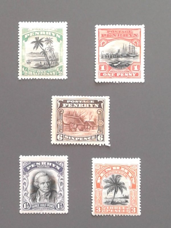 Penrhyn Island 25-29 F-VF MH. One small fault. Scott $ 18.25